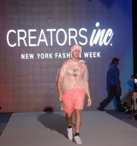 Picture A YouTuber Intruded and Walked at New York Fashion Week Wearing a Trash Bag Outfit!