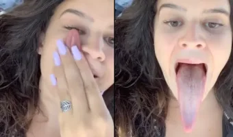 Picture Meet the Woman Whose Tongue is So Long It Nearly Reaches Her Eyes