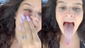 Picture Meet the Woman Whose Tongue is So Long It Nearly Reaches Her Eyes
