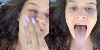 Picture Meet the Woman Whose Tongue is So Long It Nearly Reaches Her Eyes