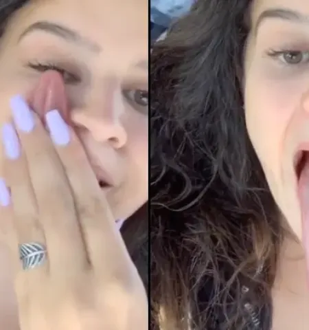 Picture Meet the Woman Whose Tongue is So Long It Nearly Reaches Her Eyes