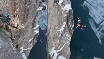 Picture A Norwegian Man Sets a New World Record with a Daring 40.5-Meter Døds Dive into Ice-Cold Waters