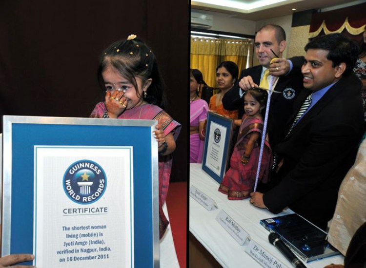 Jyoti Amge, the shortest woman in the world, is only a little over 2 feet tall