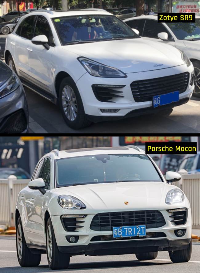 The Zotye SR9 is influenced by the Porsche Macan.