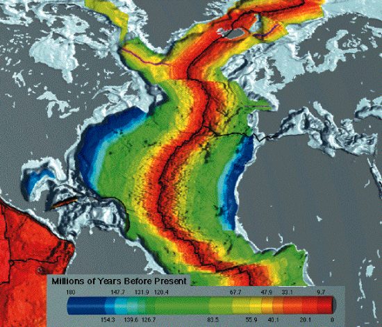  Earth seafloor crust age