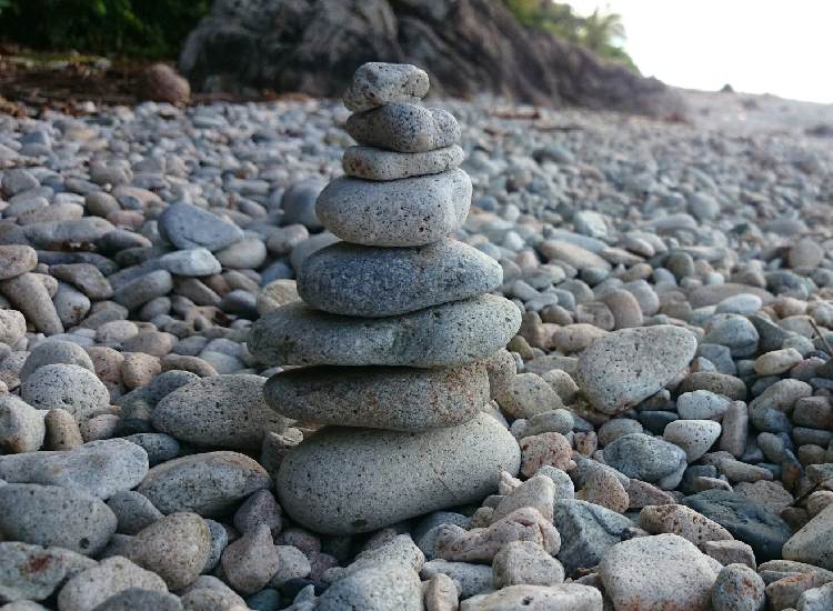 Pile of stones in Mabua Pebble beach