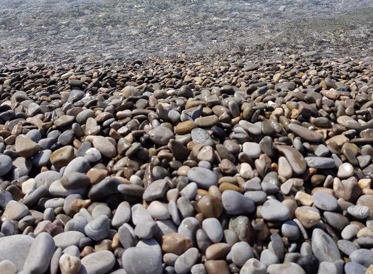 Pebbles beach at city Nice