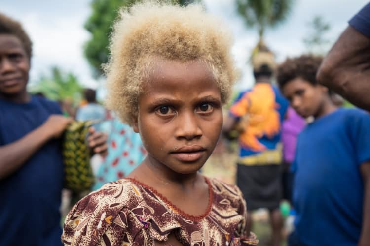 Papua New Guinea blond girl