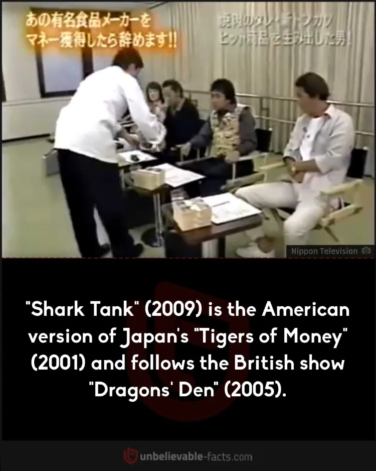 "Shark Tank" is the American version of Japan's "Tigers of Money"