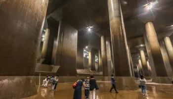 Picture Five Massive Cylindrical Shafts in Tokyo Prevent Flood Damage by Containing Overflow Water