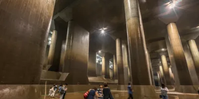 Picture Five Massive Cylindrical Shafts in Tokyo Prevent Flood Damage by Containing Overflow Water