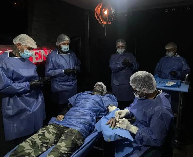 Anthony during an elective procedure in Mexico.