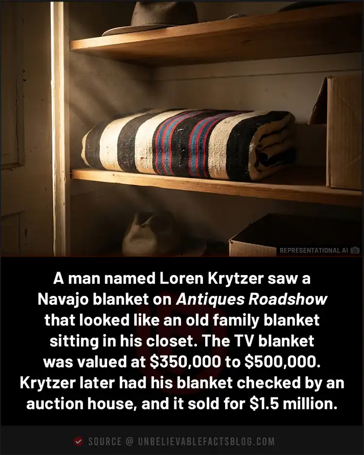A forgotten family blanket sold for $1.5 million