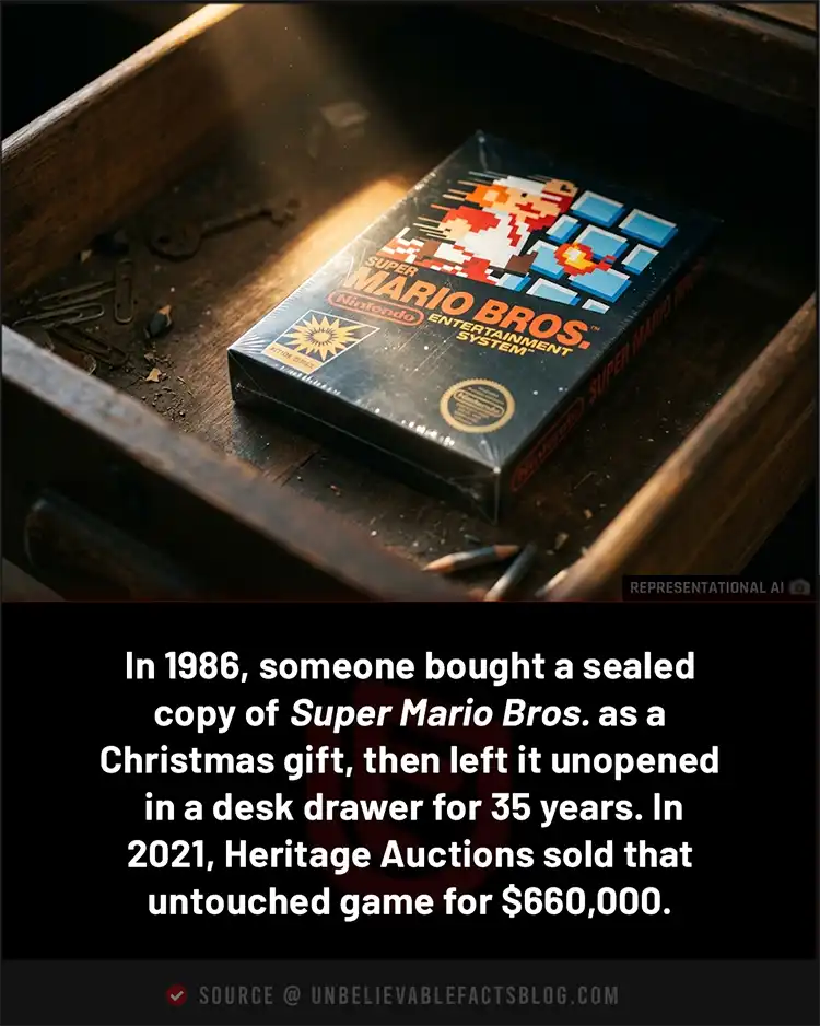 A forgotten sealed Mario game sold for $660,000.