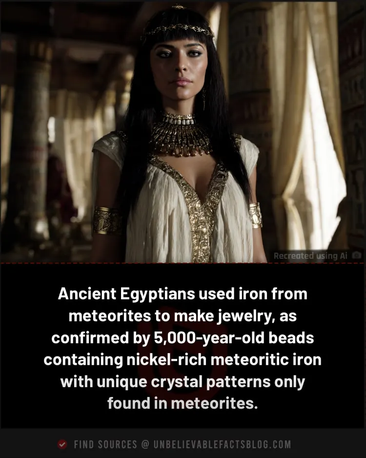 Ancient Egyptians forged pre-Iron-Age jewelry from meteorite iron.
