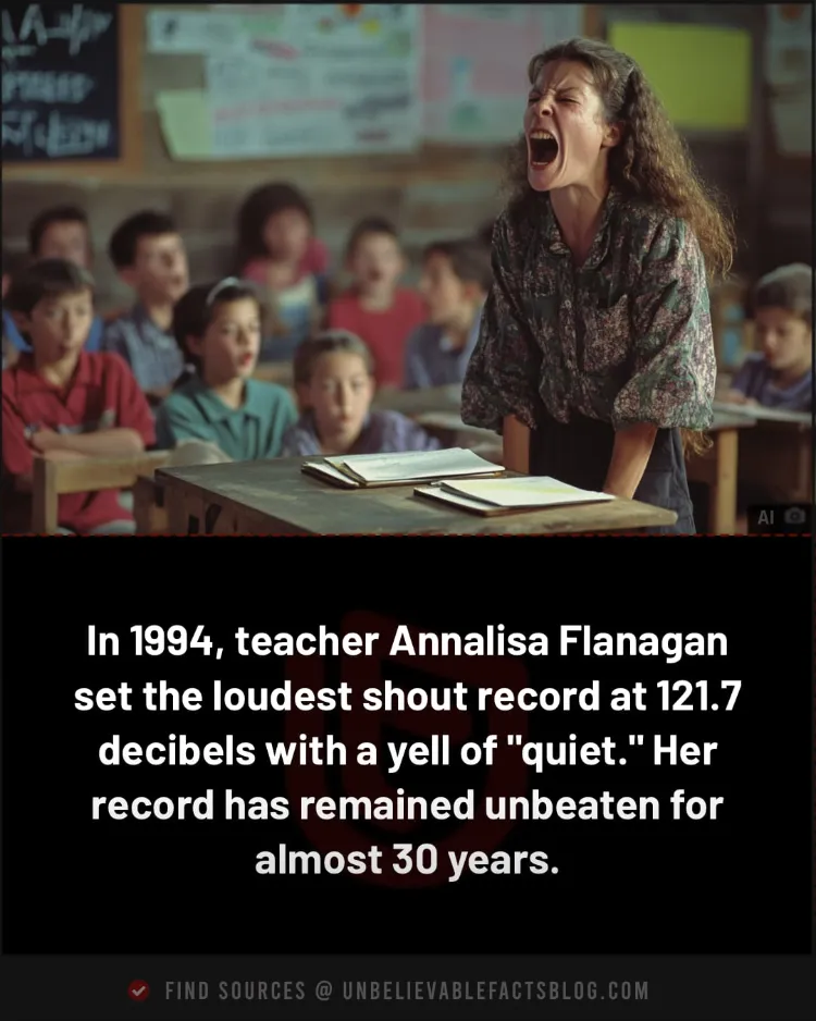 Annalisa Flanagan holds the record for the loudest shout.