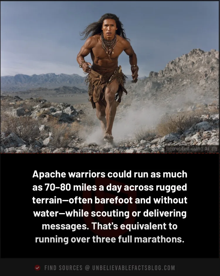 Apache warriors ran 80 miles daily