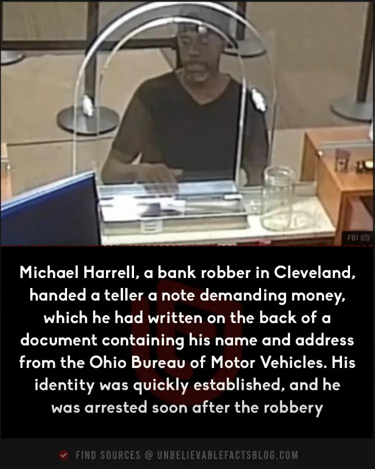 Stupid criminal caught using note with personal details on the back.