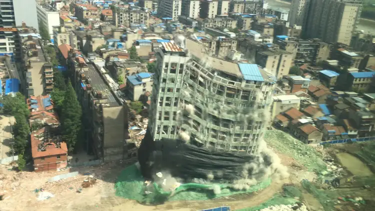 Building demolition in China