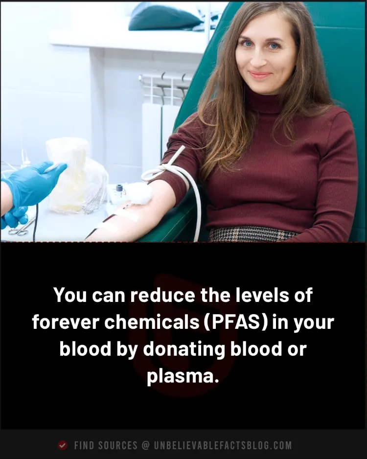 Donating blood or plasma can decrease PFAS levels in the body.