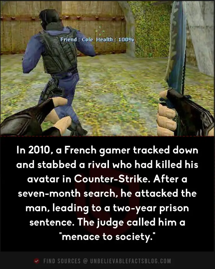 Gamer jailed after stabbing rival who killed his Counter-Strike