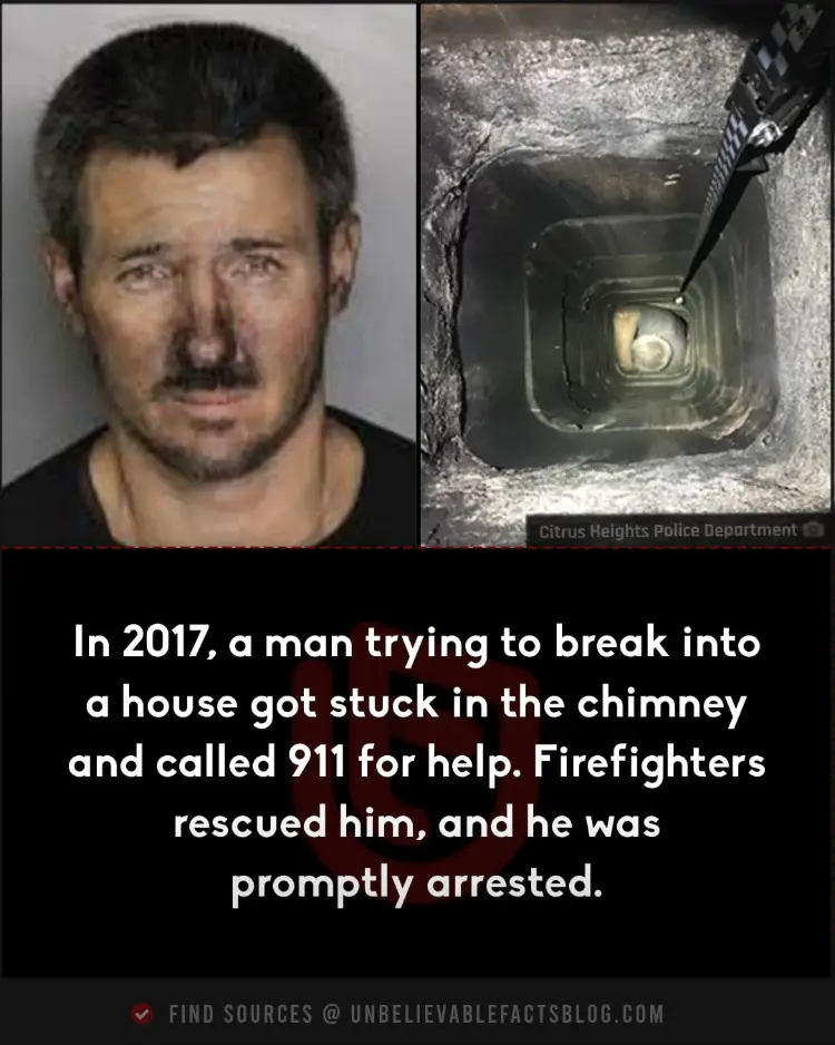 Man stuck in chimney during burglary calls 911