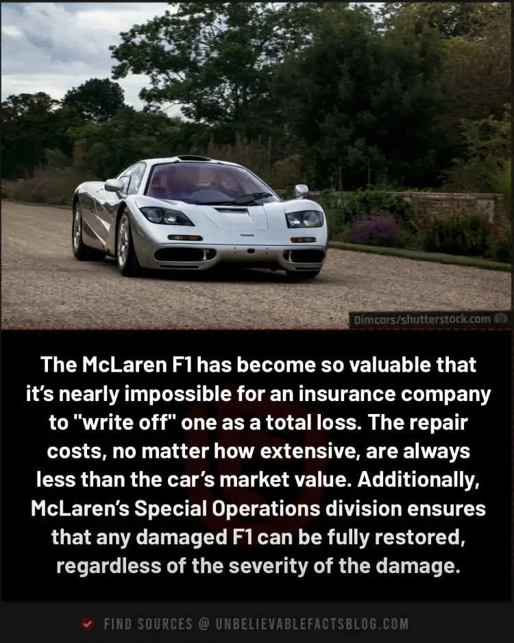 McLaren F1 repairs are prioritized due to high value.