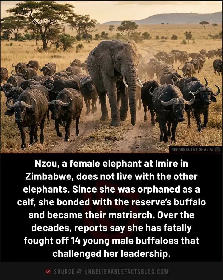 Nzou, a female elephant at Imire in Zimbabwe