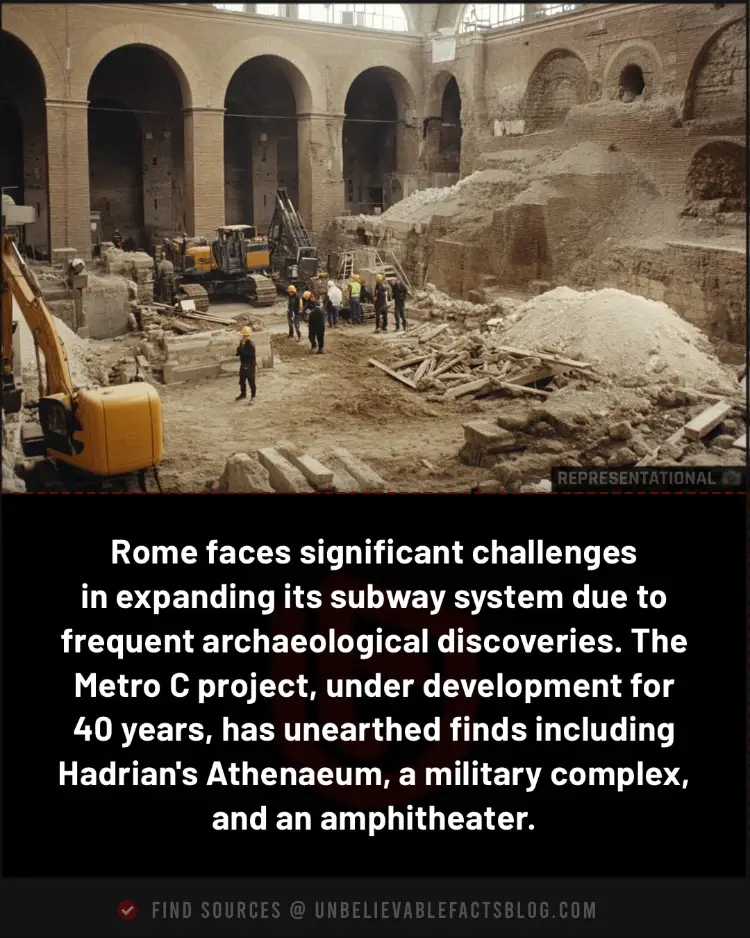 Rome's subway expansion delayed by archaeological discoveries