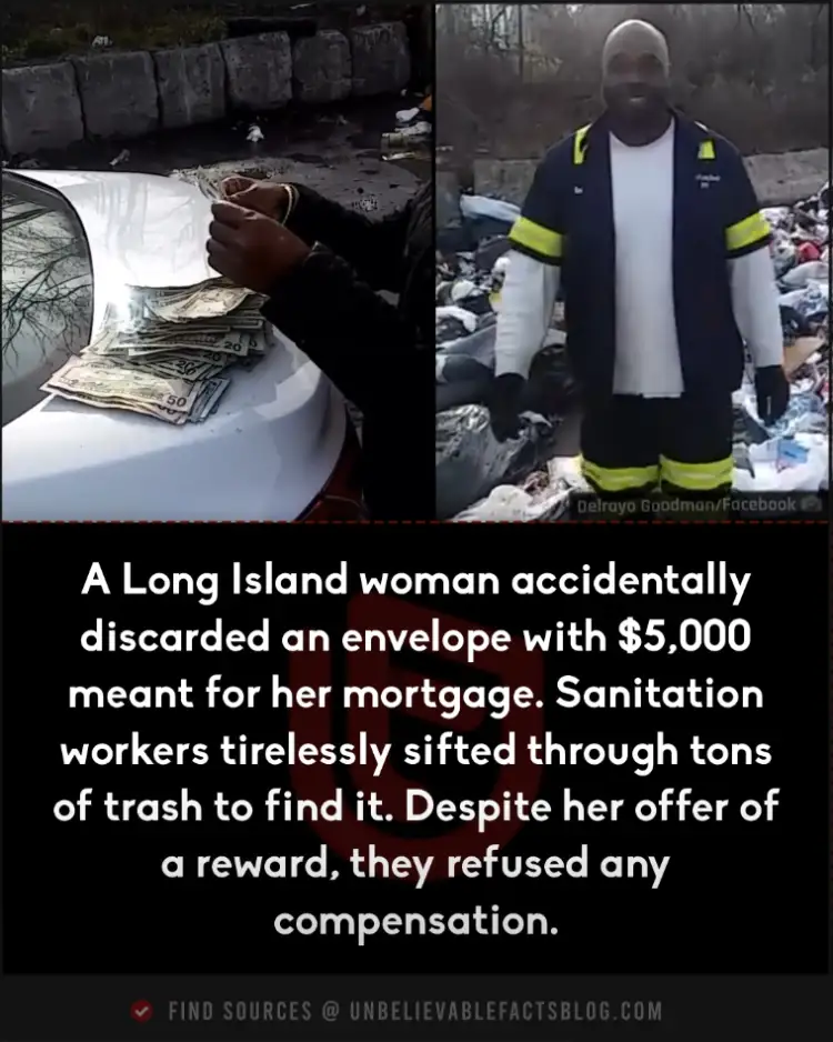 Sanitation workers found $5,000 in trash