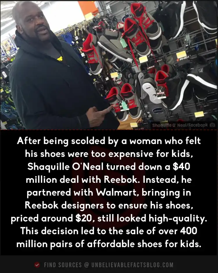 Shaq ditched Reebok, sold 400 million affordable shoes with Walmart.