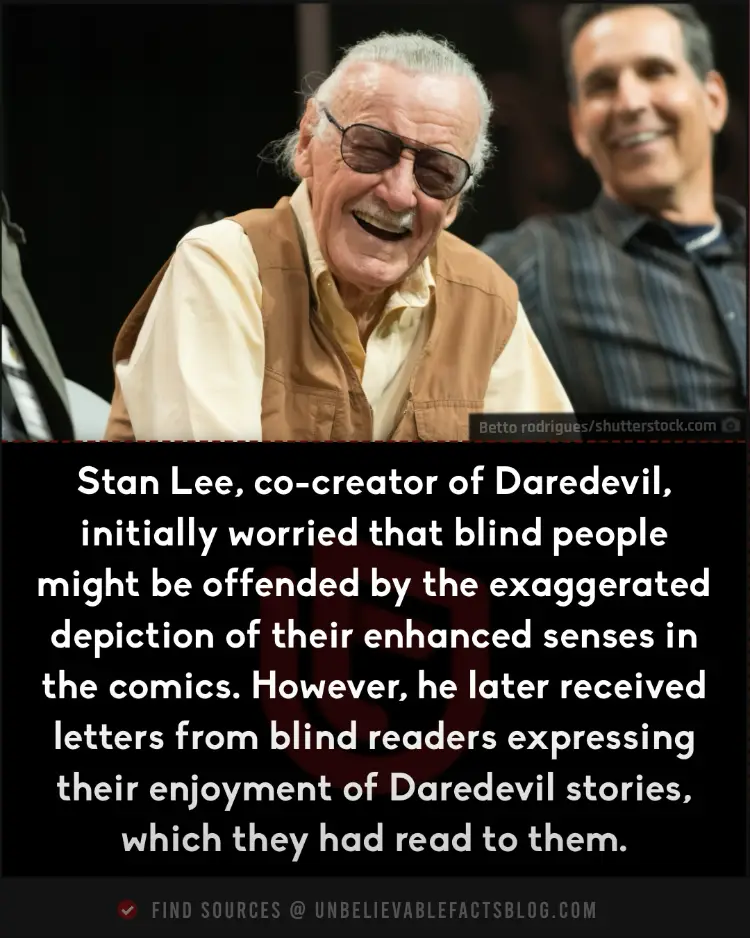 Stan Lee feared Daredevil offended blind