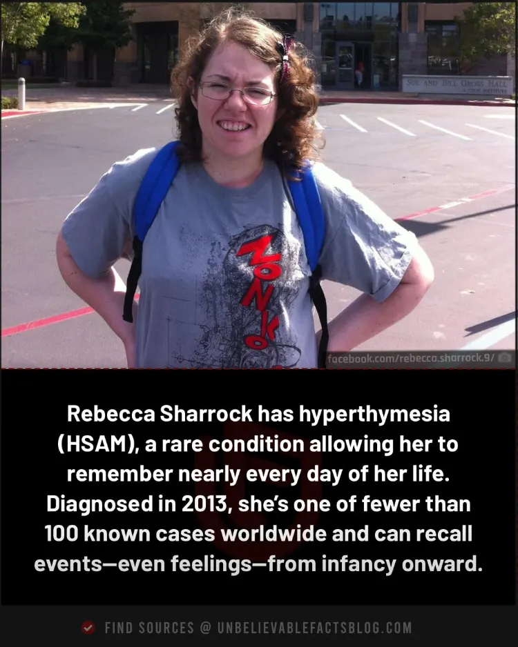 Rebecca Sharrock has hyperthymesia