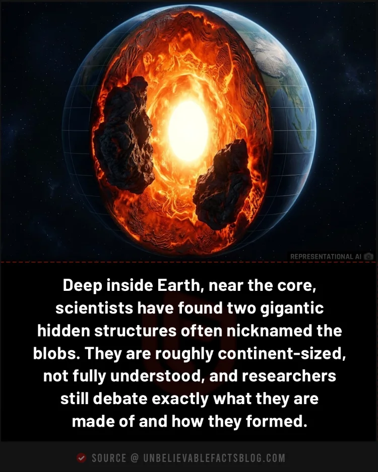 Earth hides two giant deep blobs