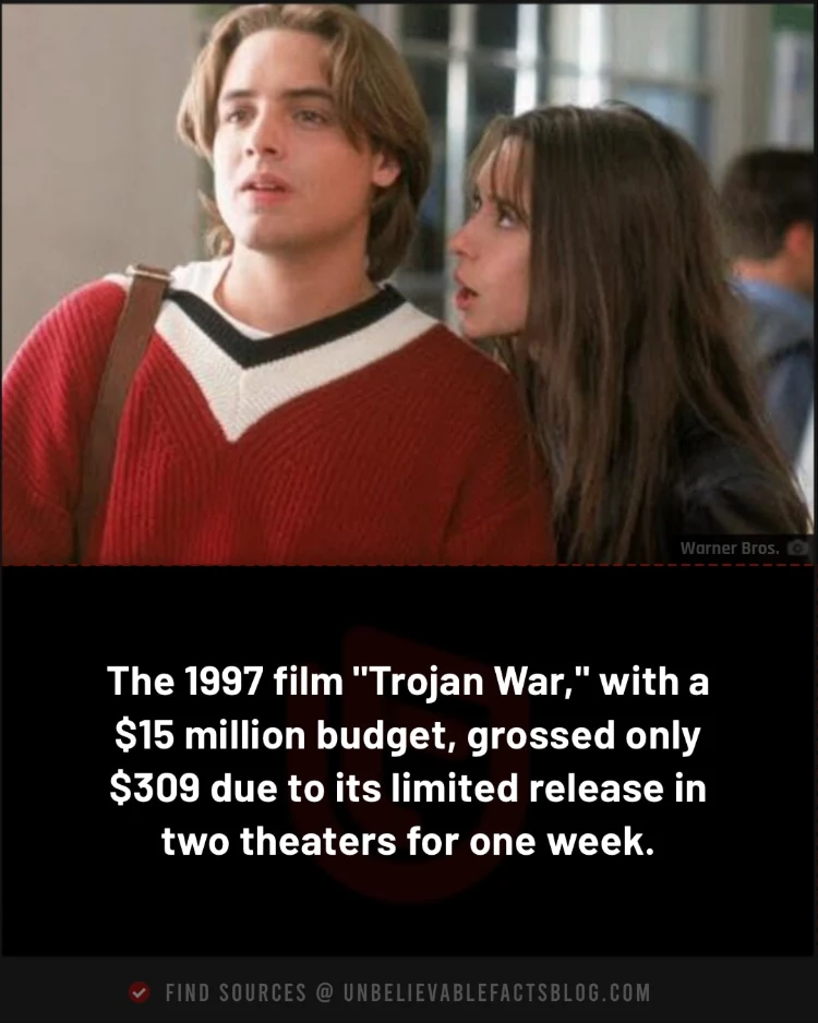 "Trojan War" earned $309 from a $15 million budget.