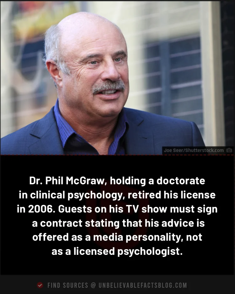 Dr. Phil retired his license, offers advice as entertainer.