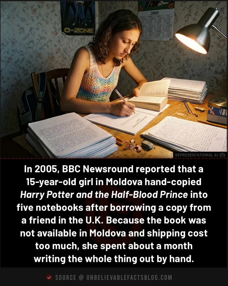 Moldovan teen copied Half-Blood Prince by hand