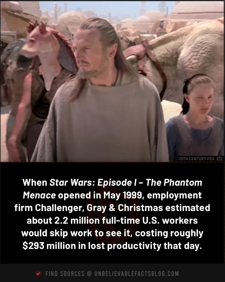 The Phantom Menace premiere cost U.S. companies millions.