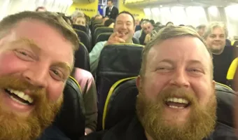 Picture Doppelganger Pair Find Themselves Seated Next to Each Other on a Ryanair Flight