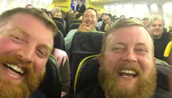 Picture Doppelganger Pair Find Themselves Seated Next to Each Other on a Ryanair Flight