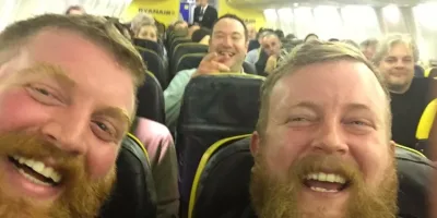 Picture Doppelganger Pair Find Themselves Seated Next to Each Other on a Ryanair Flight