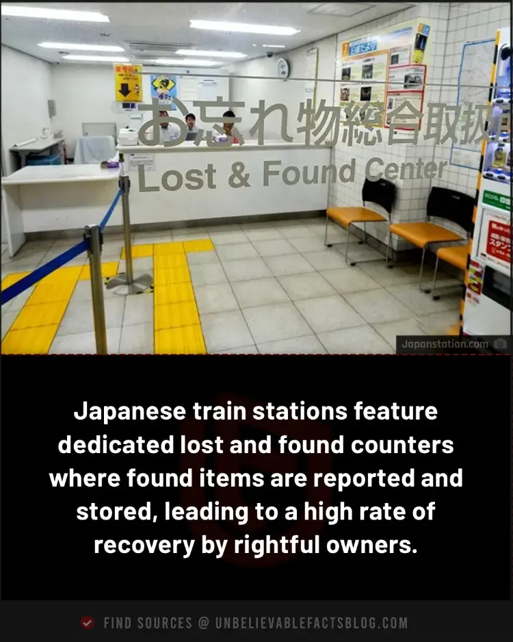 Japanese train stations feature dedicated lost and found counters.