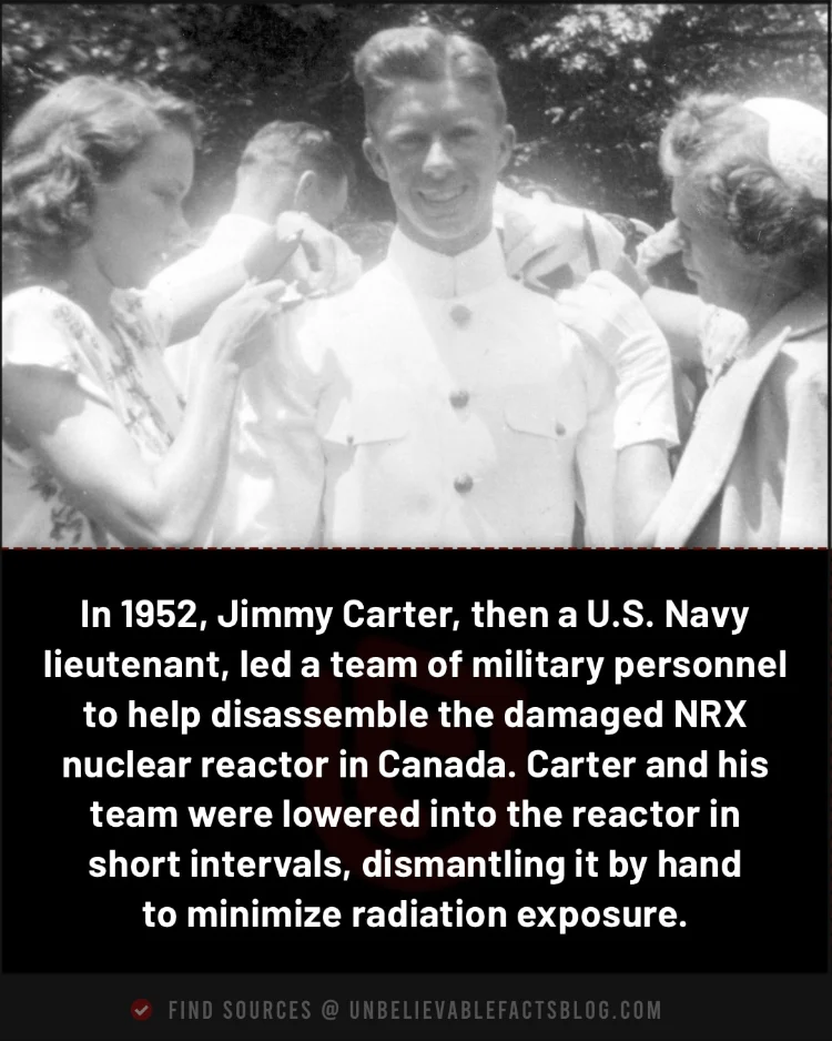 Jimmy Carter helped disassemble Canada’s damaged NRX nuclear reactor manually.