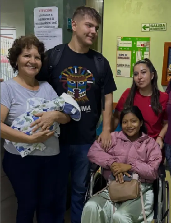 Justin Alvo and Maria welcoming their baby Oliver. Justin and Maria